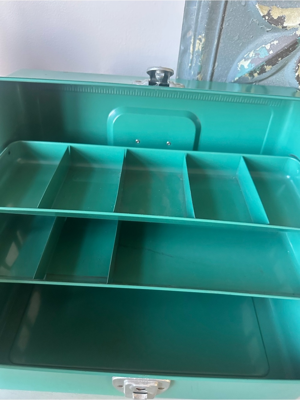 Vintage Liberty teal green tackle box metal - Picture 5 of 12